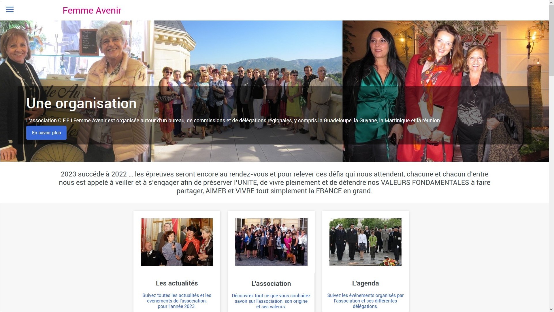 Site vitrine cr�� avec l'offre Rapido Web pour une association culturelle de femmes
