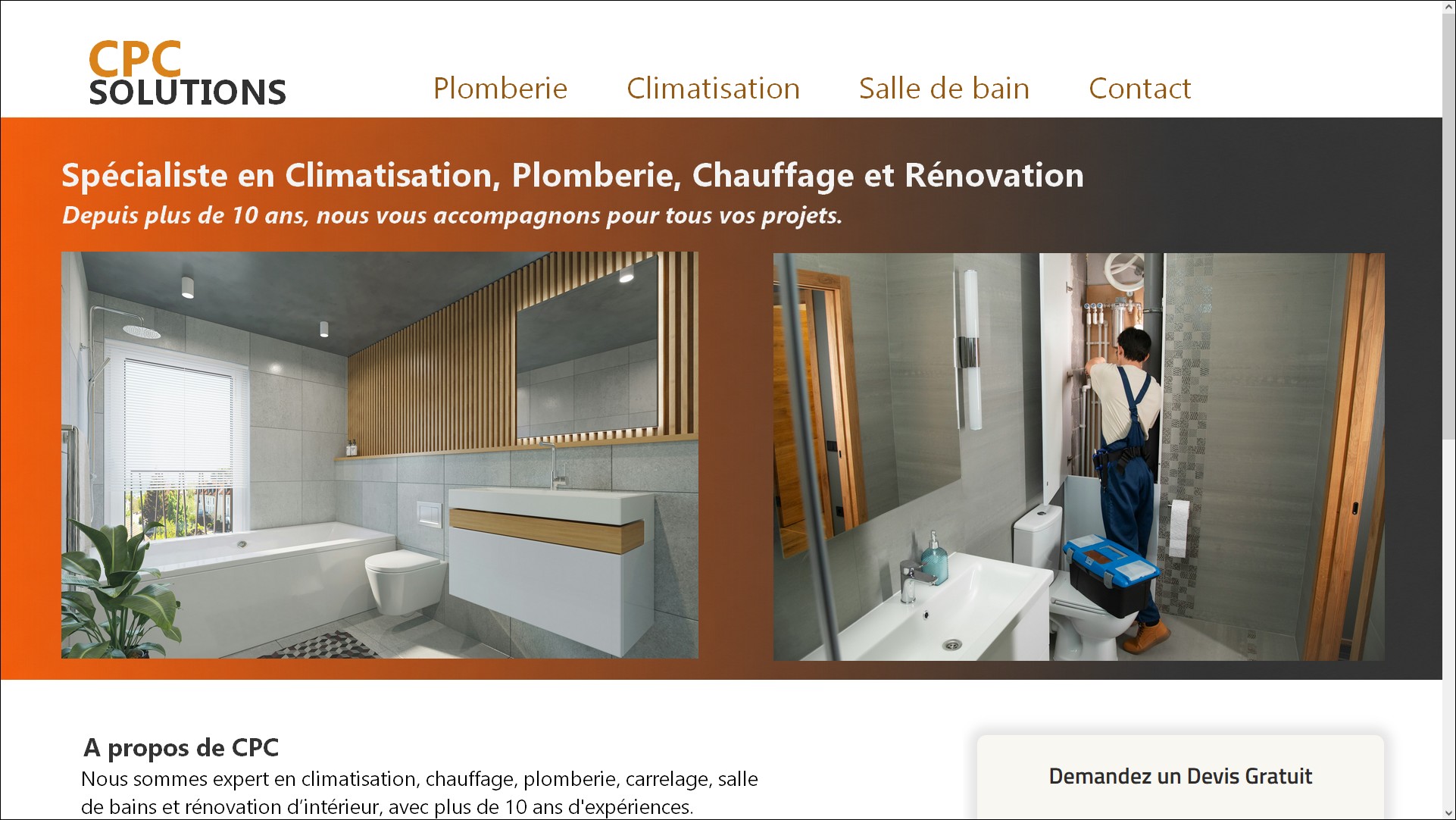 Site vitrine cr�� avec l'offre Rapido Web pour travailleur ind�pendant